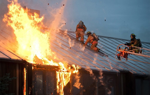 firefighters structure fire