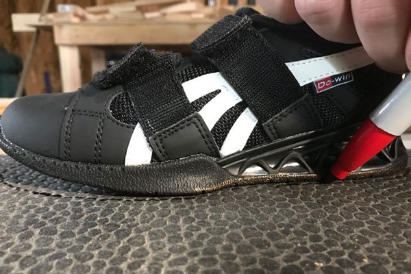 how to shim a weightlifting shoe step 1