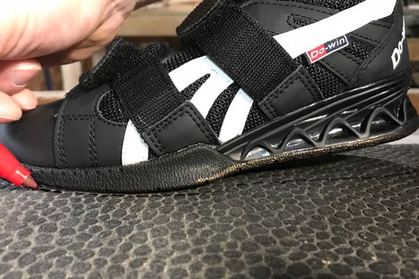how to shim a weightlifting shoe step 2