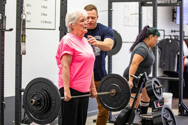 coaching the deadlift lockout position in a senior lifter