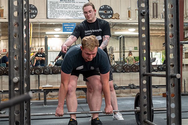 alex coaches hip height at the beginning of a deadlift