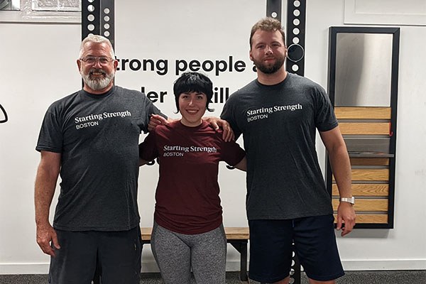 group photo of brand new apprentices at starting strength boston