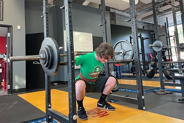 dawson squatting 210 for his work sets at testify strength and conditioning