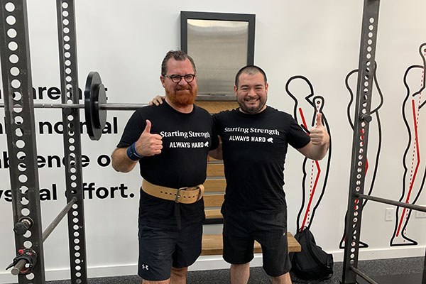 clark and rodolfo wear the new Always Hard tshirt