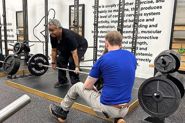 shay prs her deadlift during her linear progression in columbus