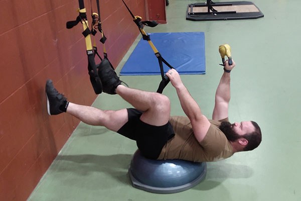 james demonstrates super secret kettlebell bosu contraption training