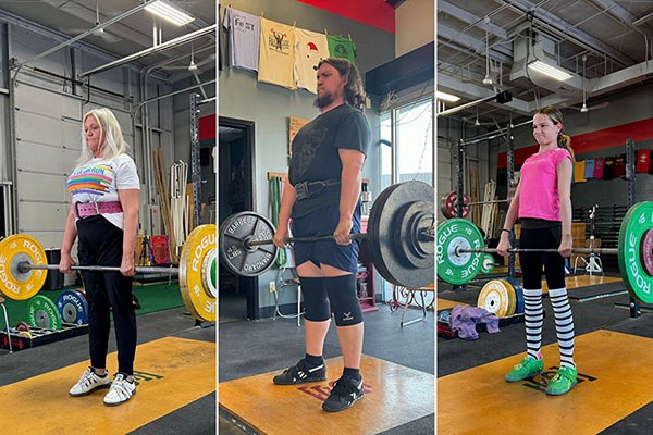 three family members training deadlifts at testify strength and conditioning