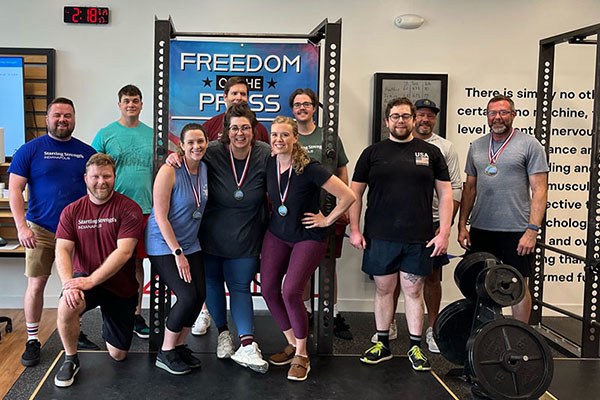 group photo at the freedom of the press competition at starting strength indianapolis