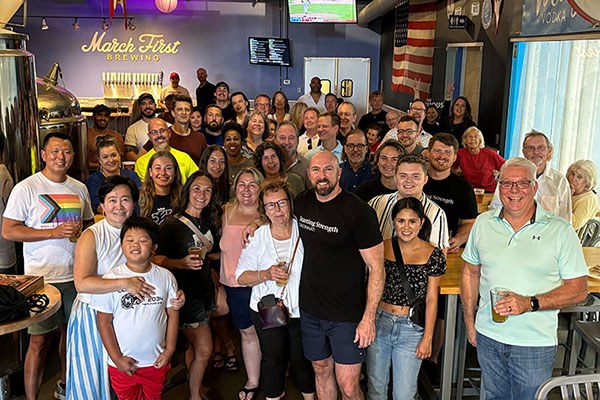 group photo of member get together for starting strength cincinnati