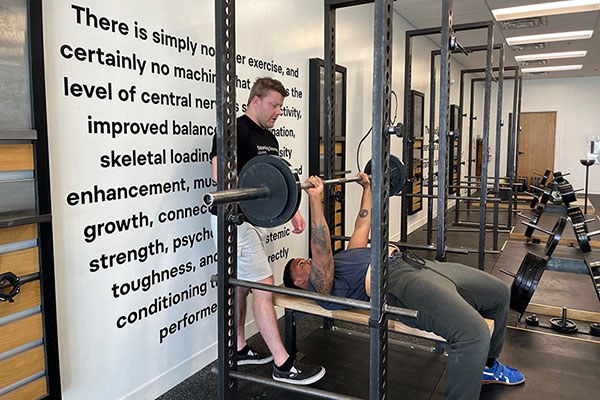 cj bench presses