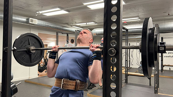 kevin presses 15 lb over bodyweight