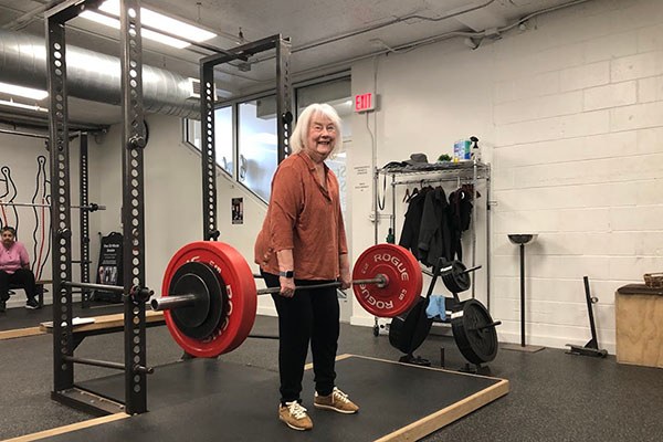 margaret during a 105 triple deadlift