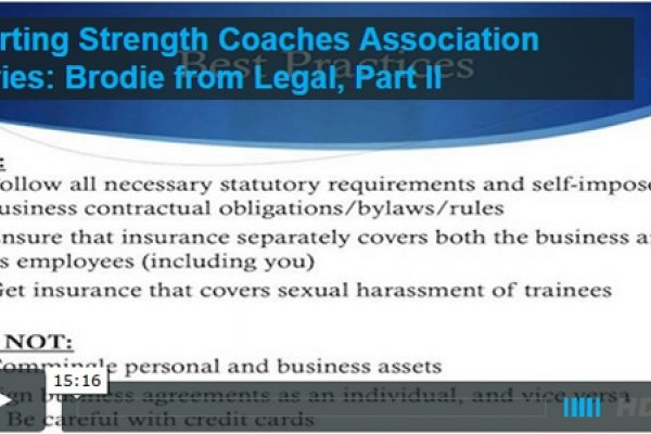 strength coach legal liability
