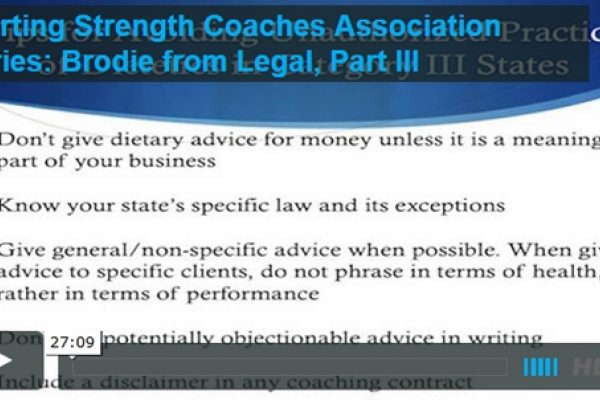 strength coach legal liabilty