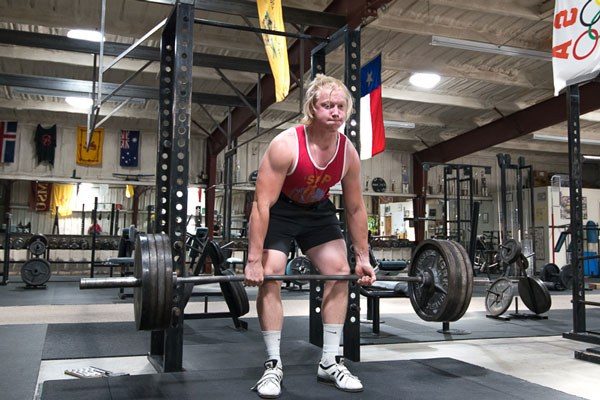 Chase warms up his deadlift