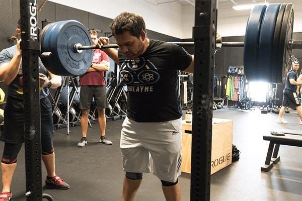 getting under the bar for a squat