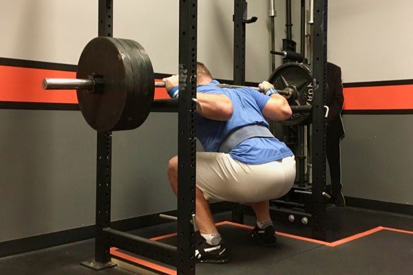 jeremy at the bottom of a 405 pound squat