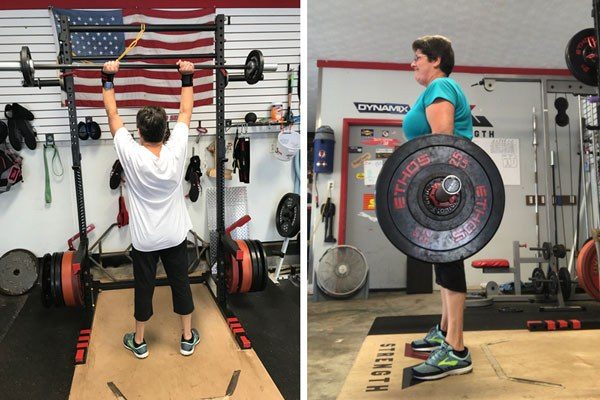 wendy using barbell training to get strong