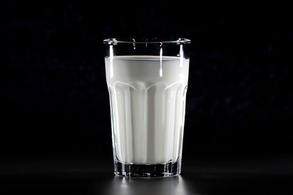 delicious cold glass of milk