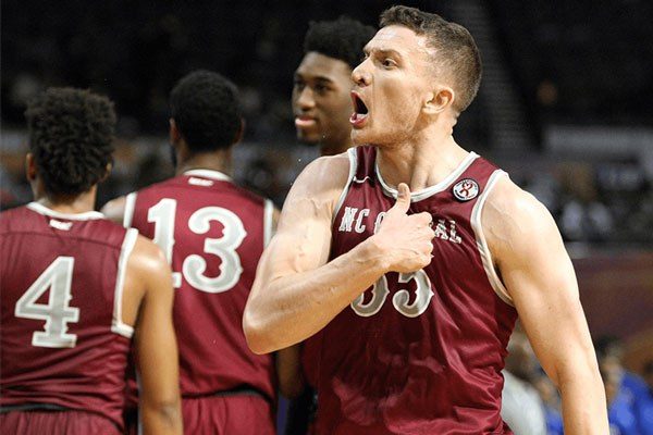 john guerra on the court for north carolina central