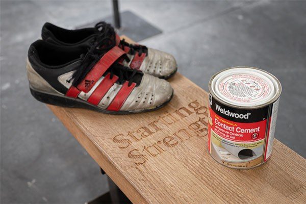 weightlifting shoe repair with contact cement