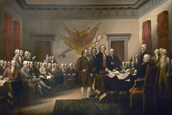 trumbull painting declaration of independence draft