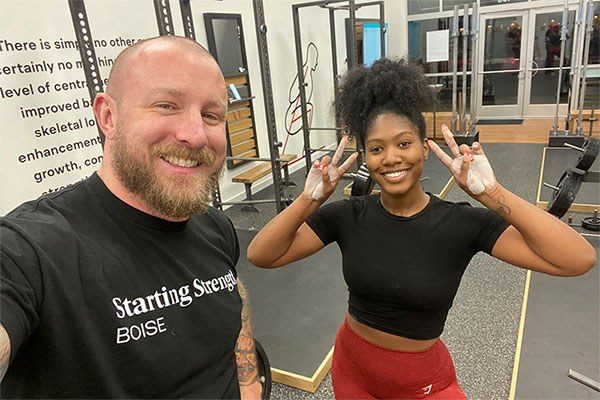 ray gillenwater and courtney davis in the gym