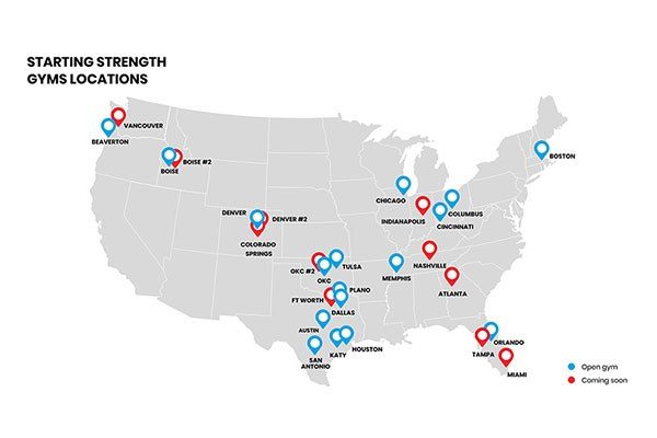 starting strength gyms cities 2022