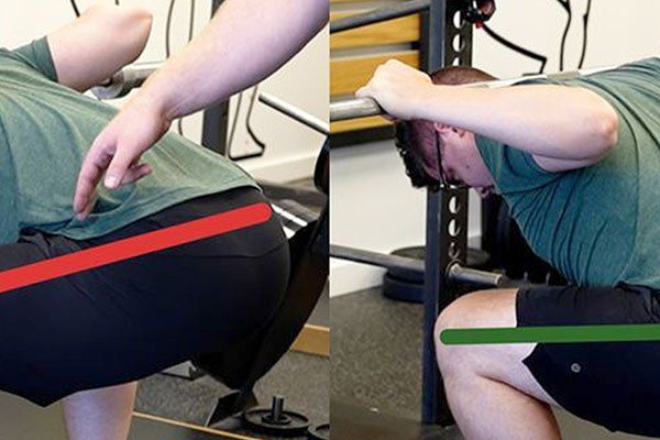 lifter bending over too much in the descent of the squat