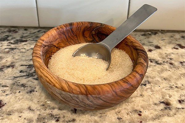 coarse sugar in a bowl