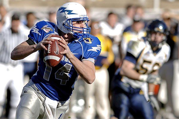 player preparing to pass the ball in football