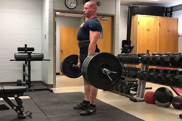 locking out a deadlift at the firehouse