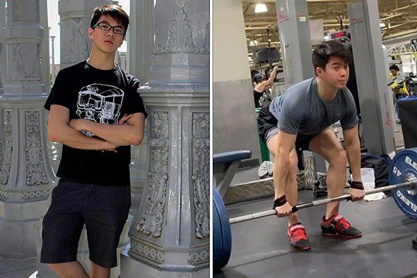benji nguyen before training and after starting strength training