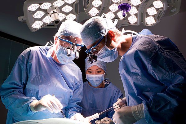 surgery in an operating room