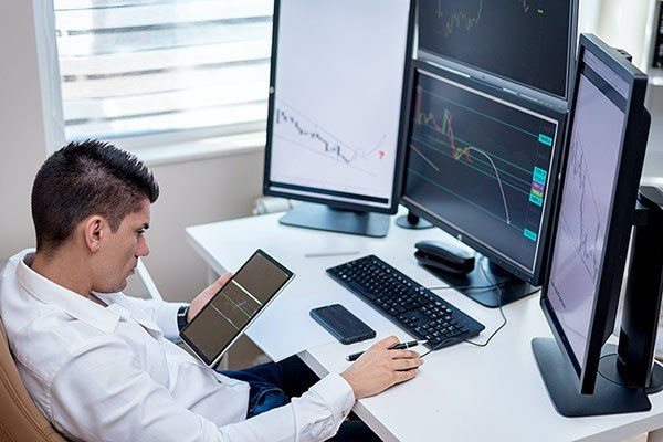 man sitting at a desk