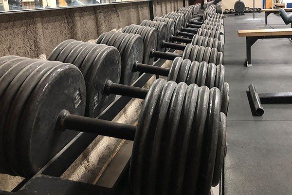 dumbbell rack at wichita falls athletic club