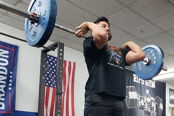 lifter with a racked power clean