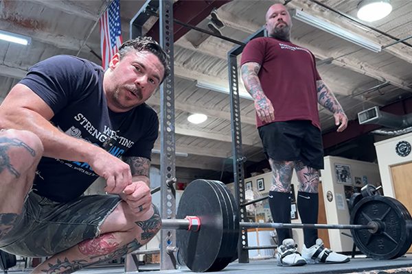 rusty and derek setting up to record the deadlift