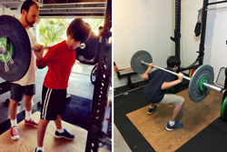 Hector Duenas III works on his squat