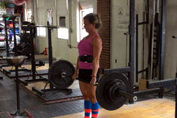 Rebecca deadlifts double bodyweight