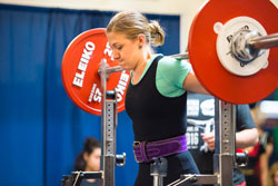 Libby Butler prepares to squat